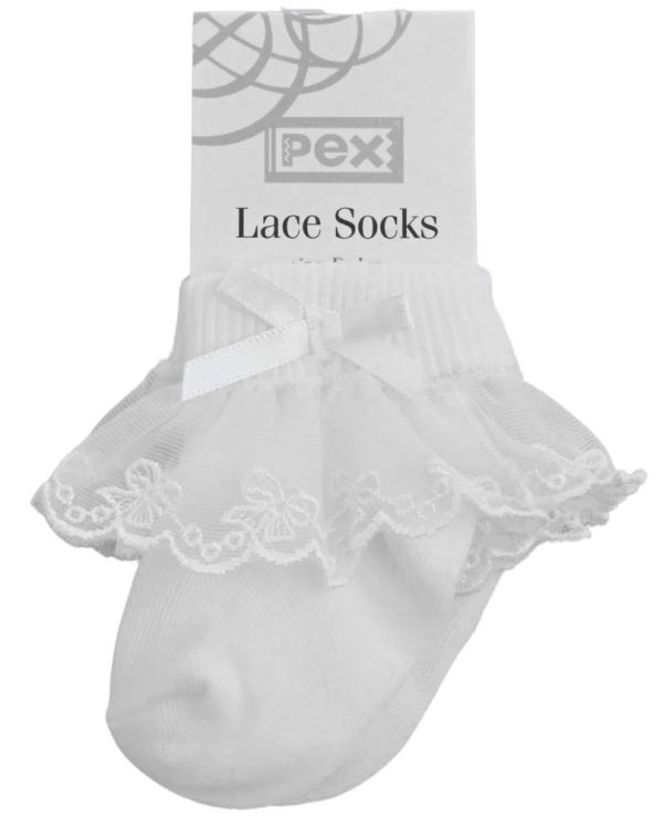 Pex Bow Lace Socks Ivory