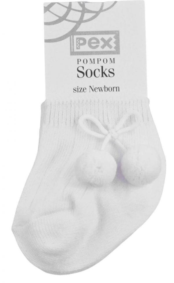 Pex Pom Pom Ankle Socks Ivory