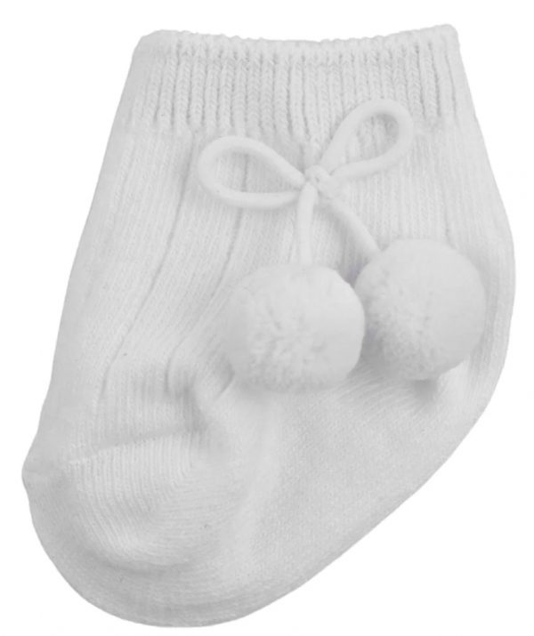 Pex Pom Pom Ankle Socks Ivory