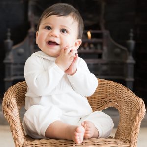 Langston Ivory Traditional Baby Boys All in One with Hat by Emile et Rose