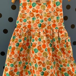 Reversible Pinafore Dress - Apple and Dinosaur by Ruth Lednik