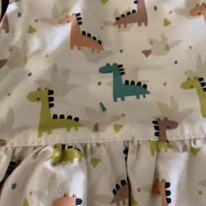 Reversible Pinafore Dress - Apple and Dinosaur by Ruth Lednik