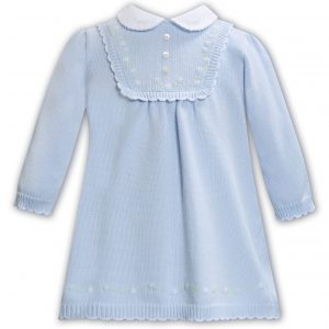 Girls Blue Cotton Knit Dress by Sarah Louise