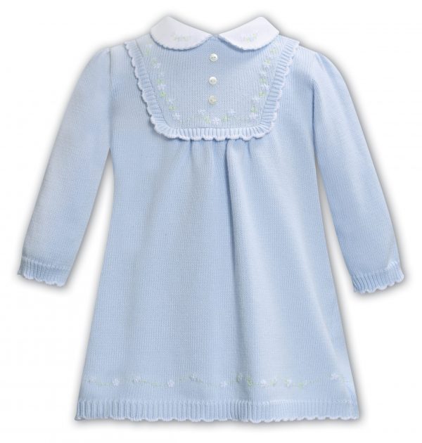 Girls Blue Cotton Knit Dress by Sarah Louise