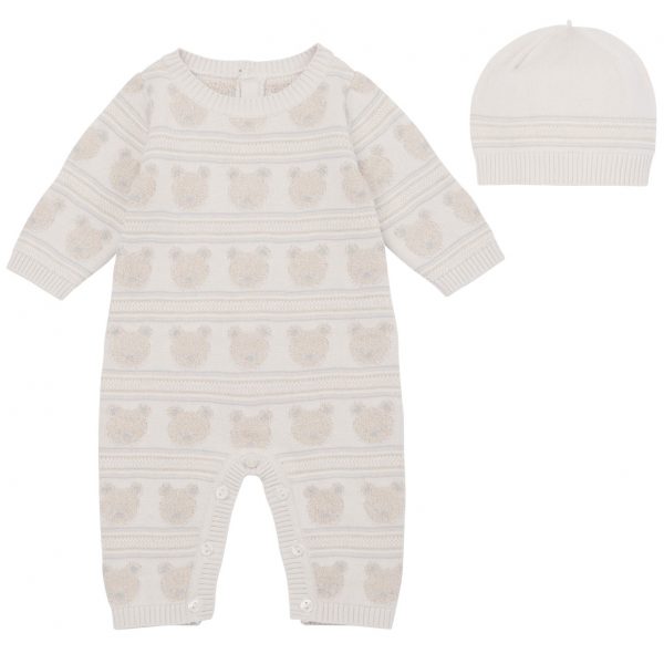 Harry Stone Knit Teddy All in One and Hat by Emile et Rose