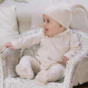 Jesse Stone Unisex Front Opening Babygrow and Hat by Emile et Rose