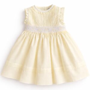 Yellow White Smocked Dress