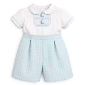 Boys 2 piece smocked set